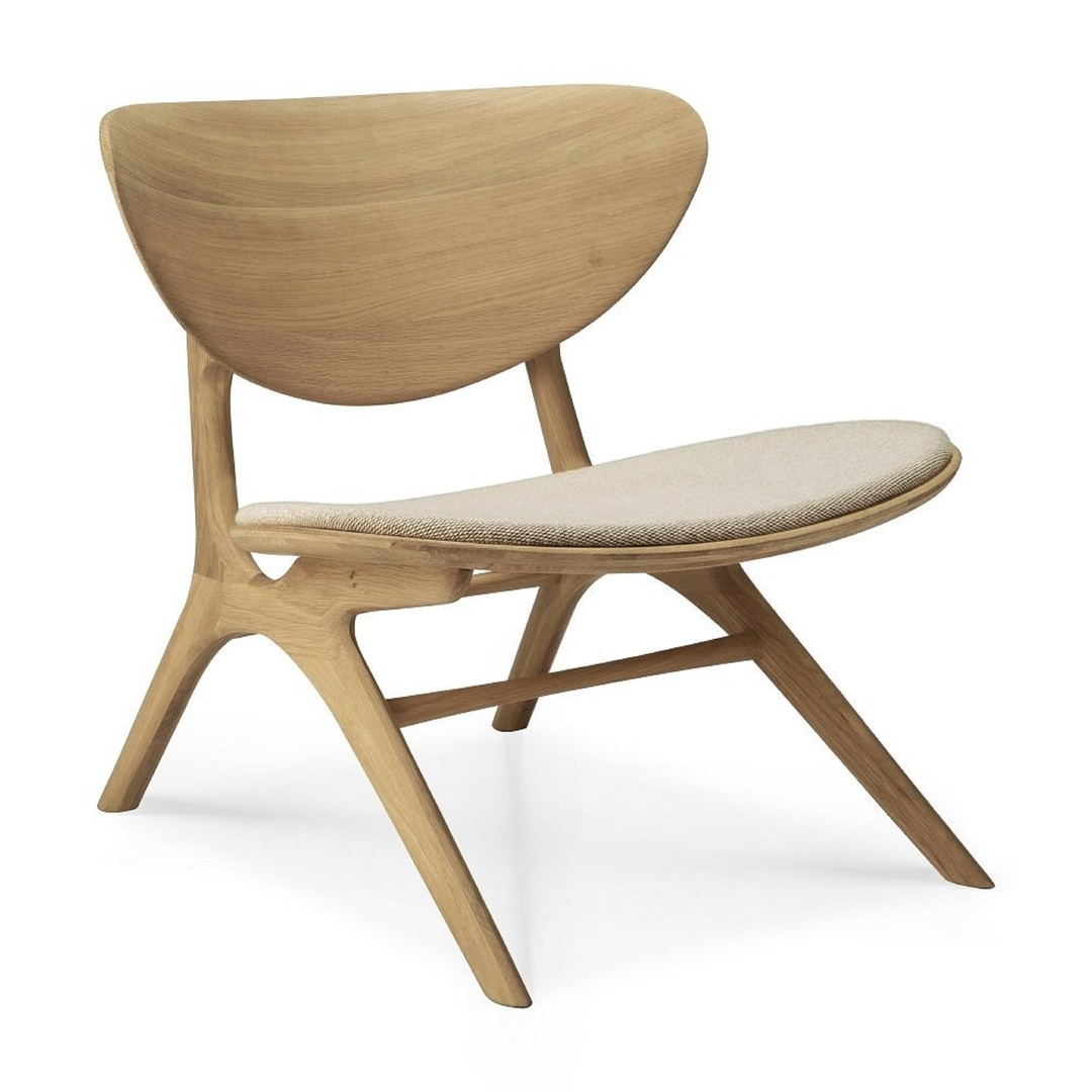 Ethnicraft Loungesessel Eye von Ethnicraft Lacquered oak / with off-white fabric