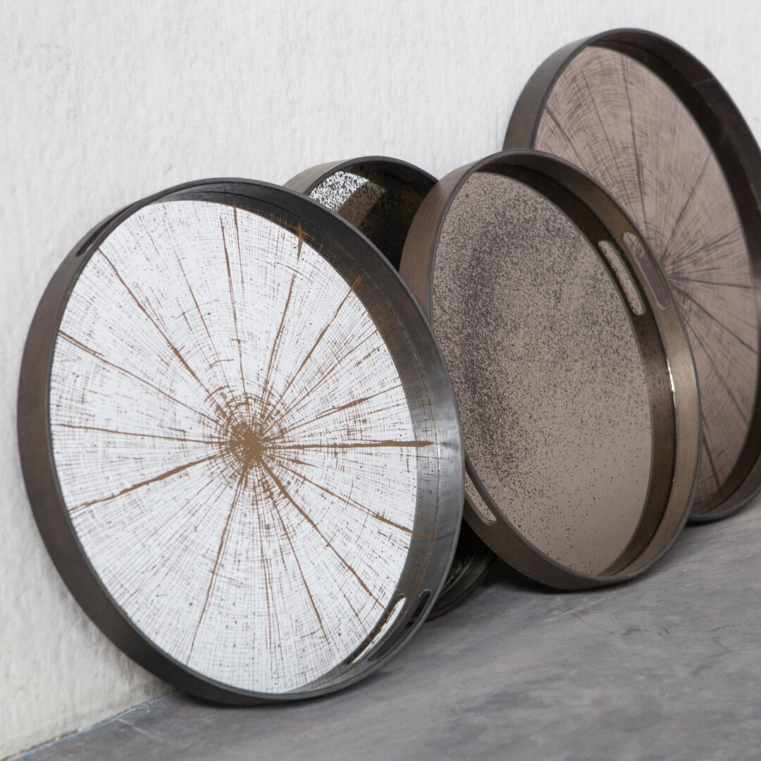 Ethnicraft Rundes Tablett Slice Light Aged von Ehtnicraft Ø48 cm / H: 4 cm