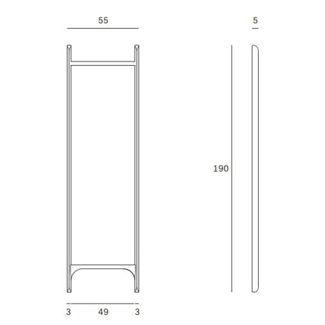 Ethnicraft Standspiegel Pi von Ethnicraft L: 55 cm / W: 5 cm / H: 190 cm