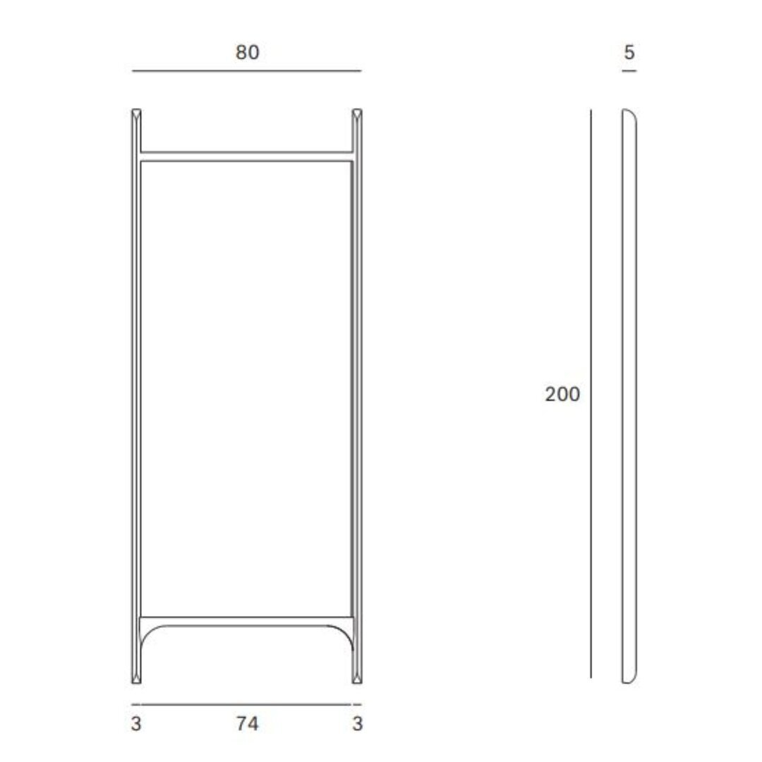 Ethnicraft Standspiegel Pi von Ethnicraft L: 80 cm / W: 5 cm / H: 200 cm