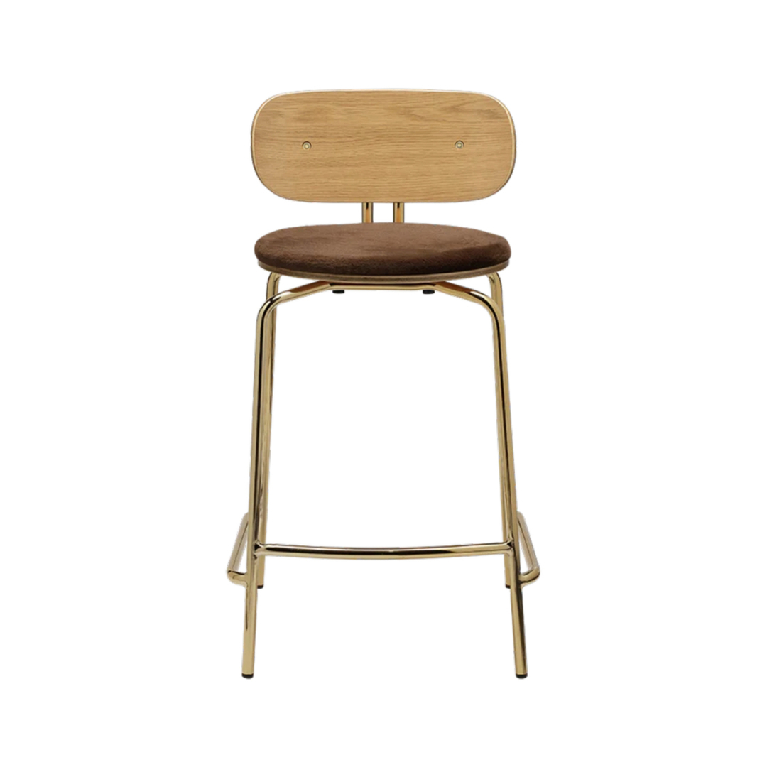 Umage Tresenhocker Curious Counter Stool Von Umage  Teddy Brown, Brass-1