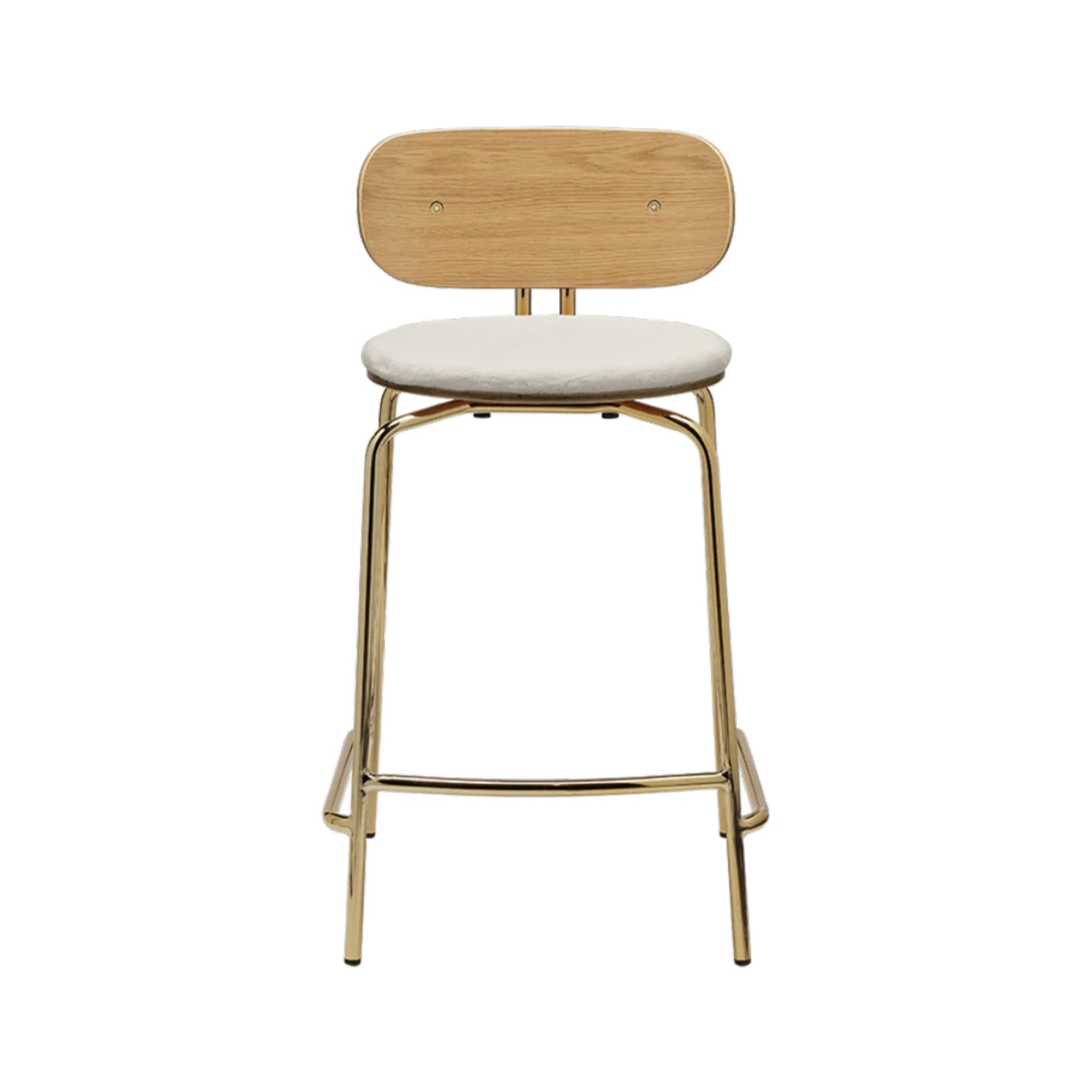 Umage Tresenhocker Curious Counter Stool Von Umage  Teddy White, Brass-1