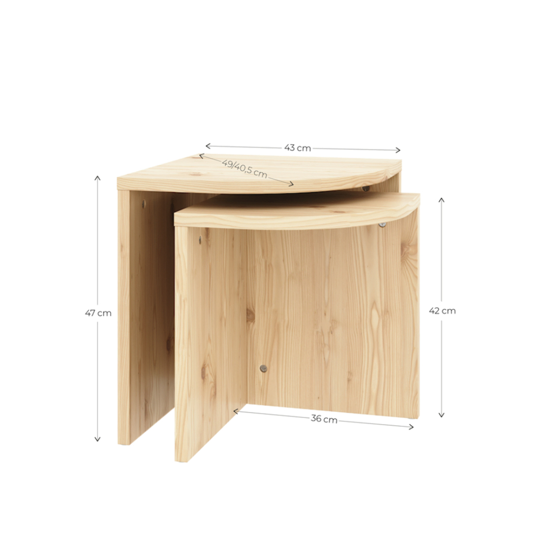 Karup Design Beistelltisch COMBINE SIDE TABLES SET von Karup Design 101 Clear lacquered-3