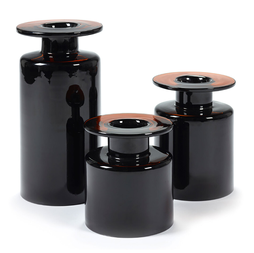 Serax  Vase Wind & Fire von Serax Schwarz-Dunkelbraun, Mittel