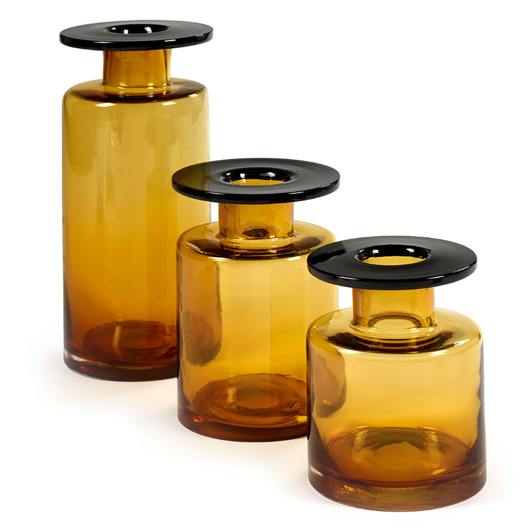 Serax  Vase Wind & Fire von Serax Amber-Schwarz, Mittel