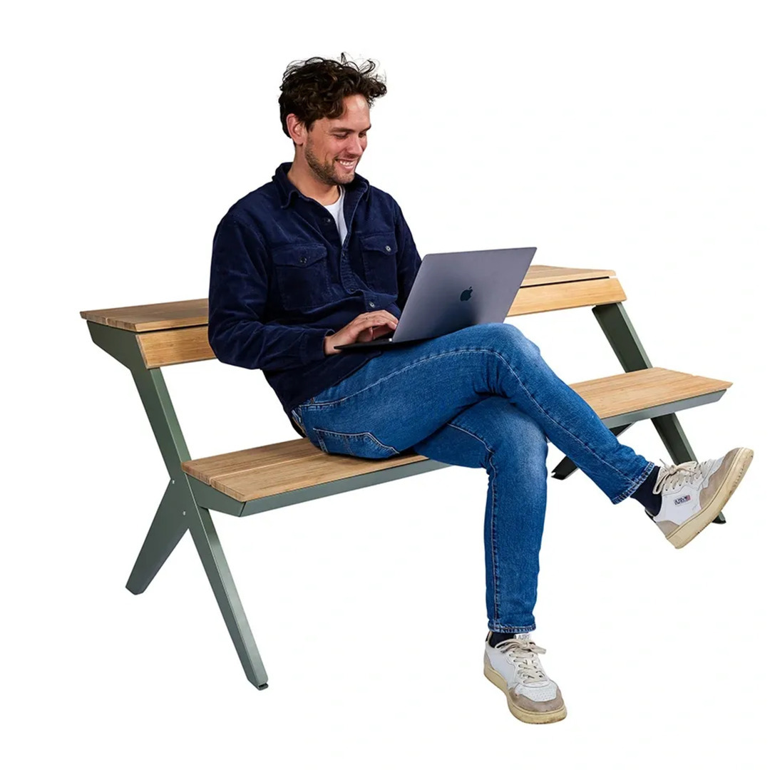 Weltevree Gartenbank Tablebench von Weltevree Cement gray-4