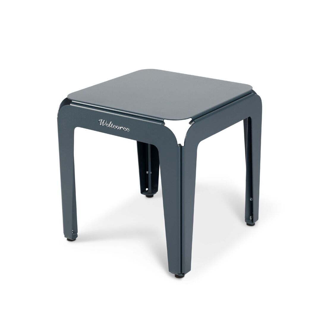 Bended-Set-Table und Stool Grey Blue