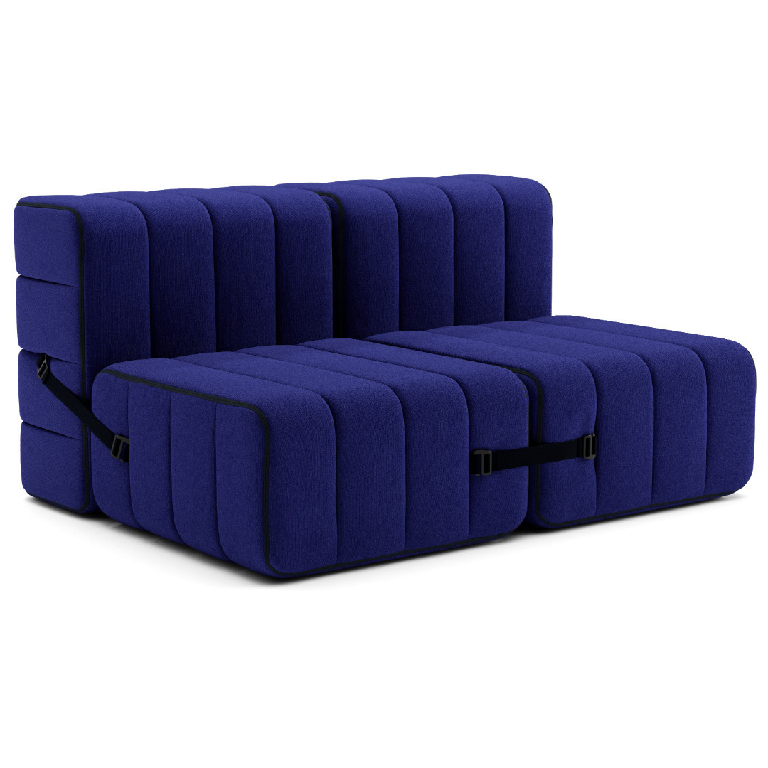 Ambivalenz Flexibler 2-Sitzer 'Curt' Blue - Jet