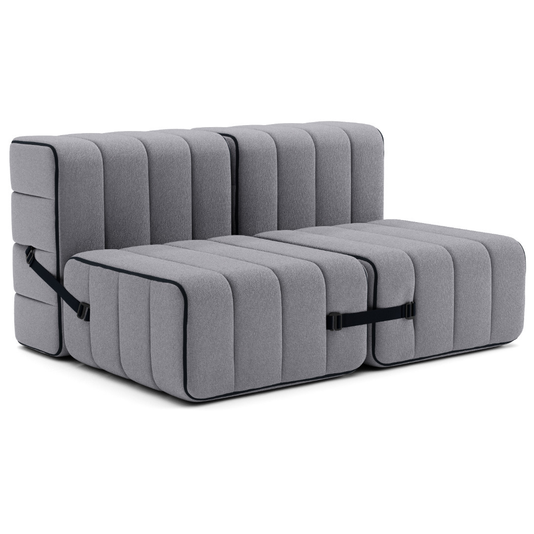 Ambivalenz Flexibler 2-Sitzer 'Curt' Gray - Jet 