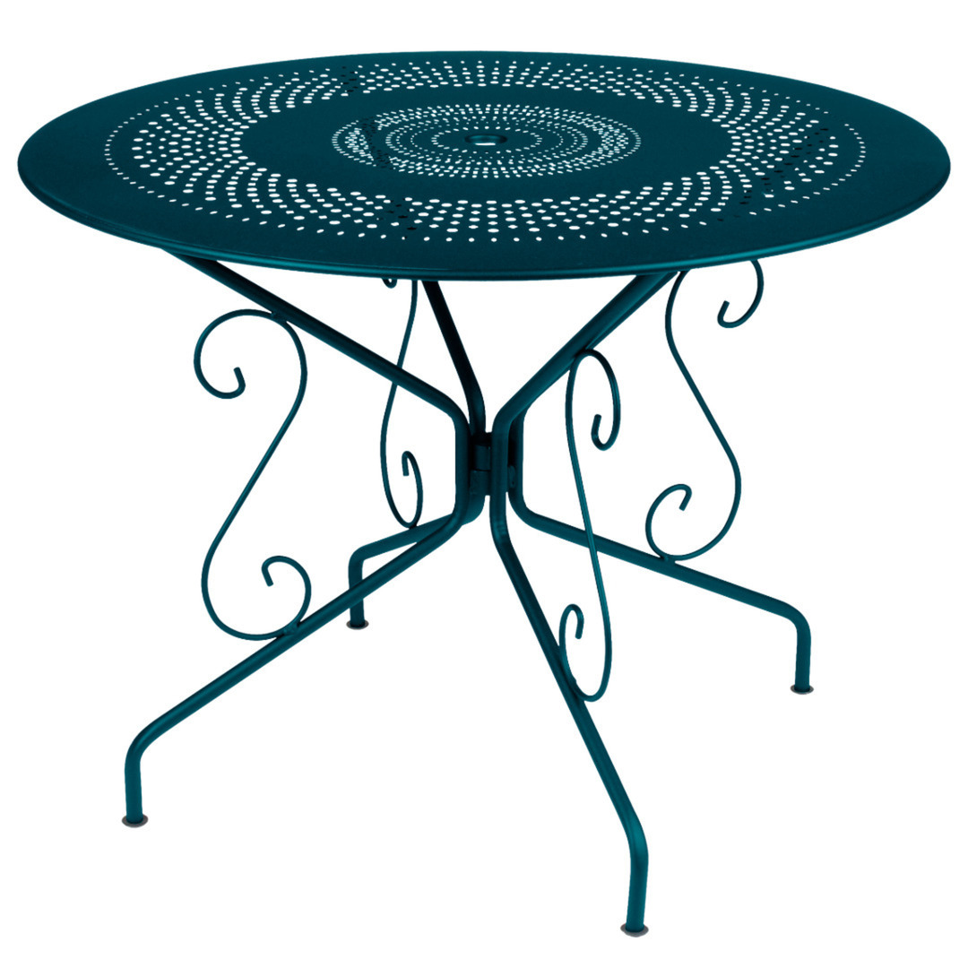 Fermob Tisch Montmartre von Fermob Acapulco blue 21, Ø: 96 cm 