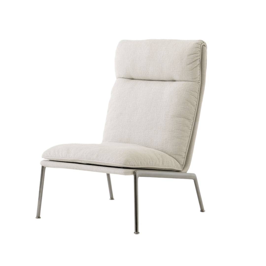 &Tradition Lounge Chair Muno LN16 Highback von &Tradition Beige 221 - Cifrado, Chrome