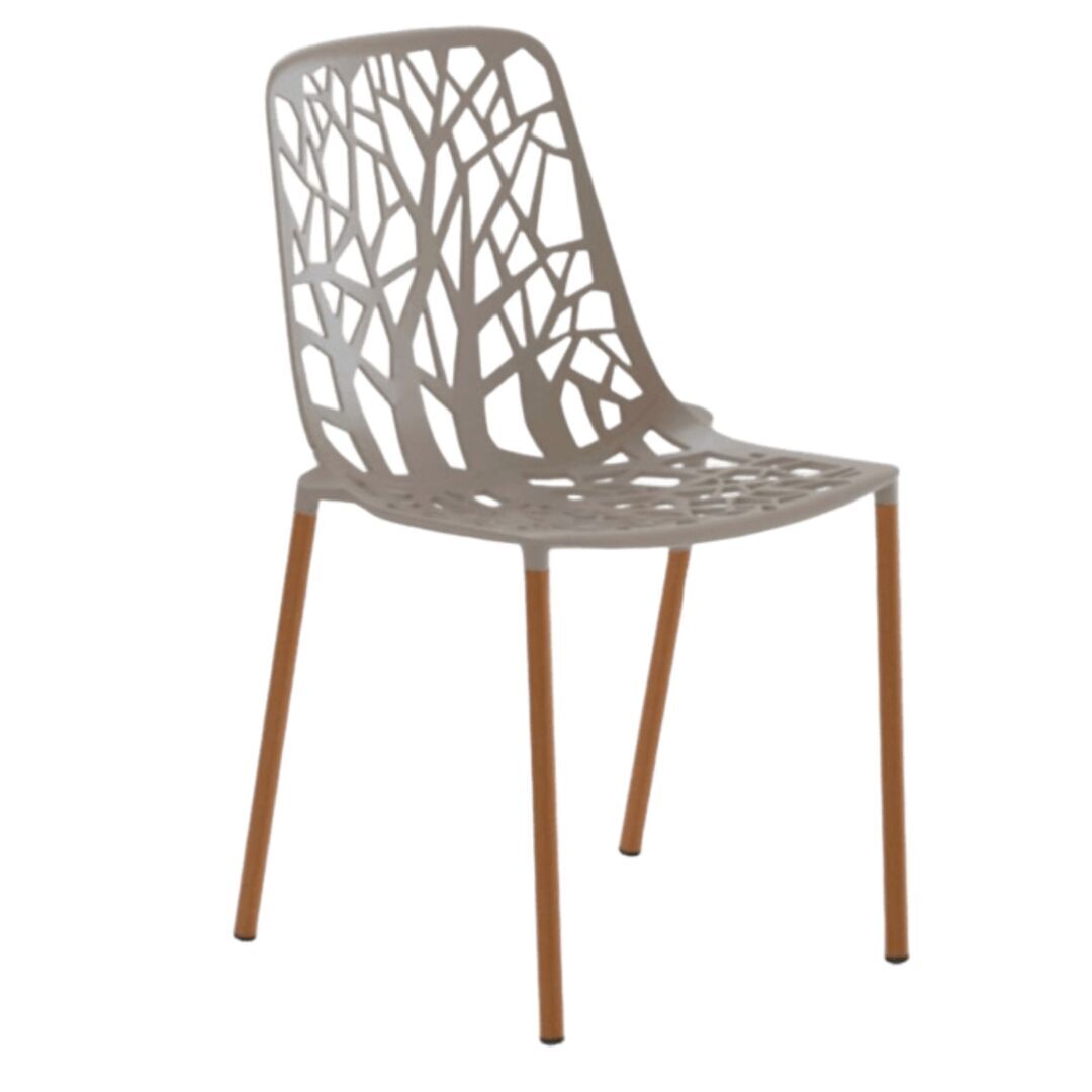 Fast Forest Stuhl von Fast Perlgold , Beine bedeckt mit Iroko