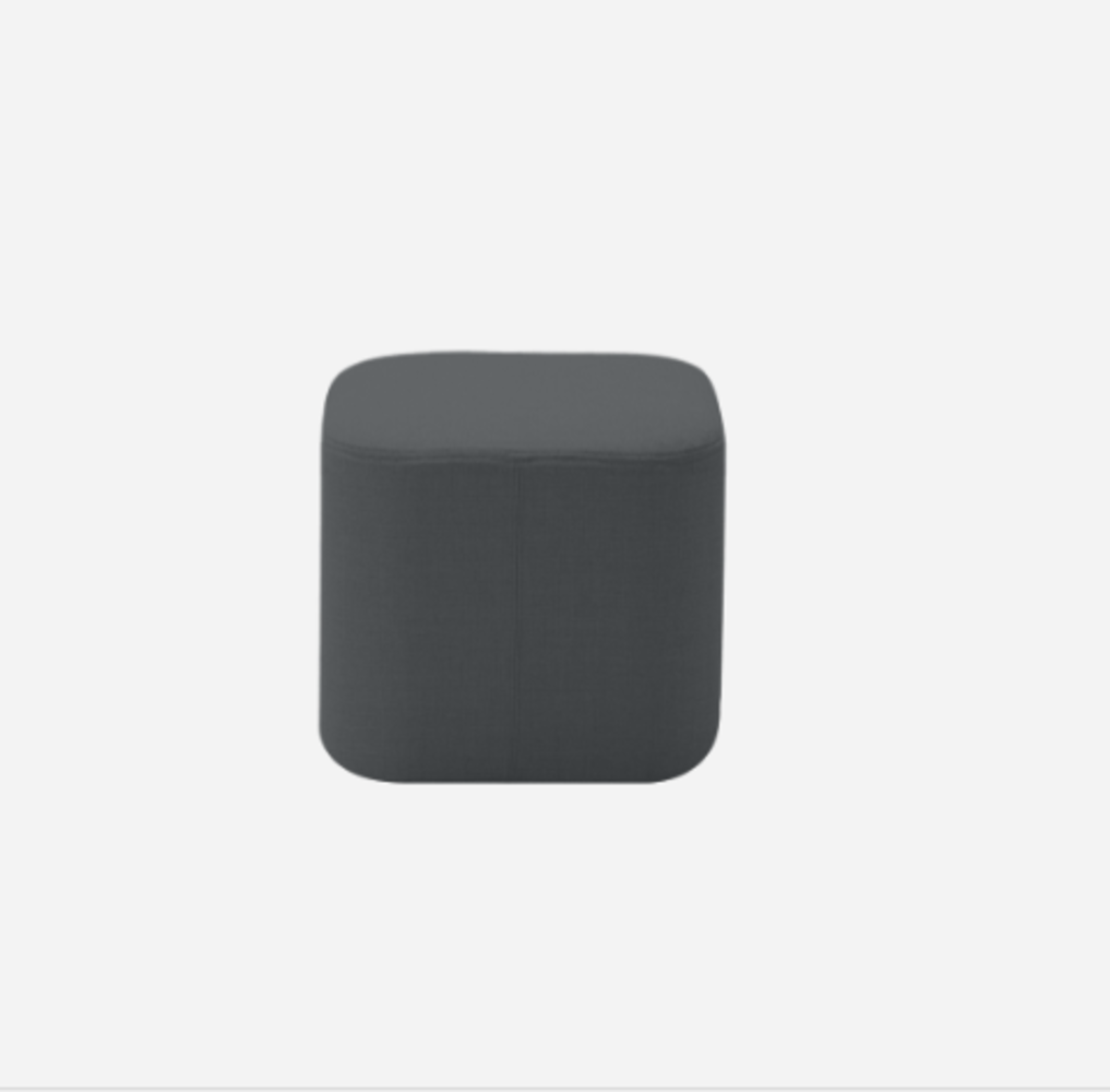 Softline Pouf Hocker-Cento, Felt, Felt Melange, Valencia, Velvet-Ash Black stained