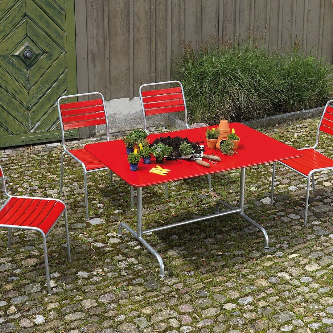 Schaffner Metalltisch Rigi 240 x 80 - Rot