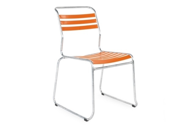 Schaffner Lättlistuhl Säntis Kufen ohne Armlehne - Orange