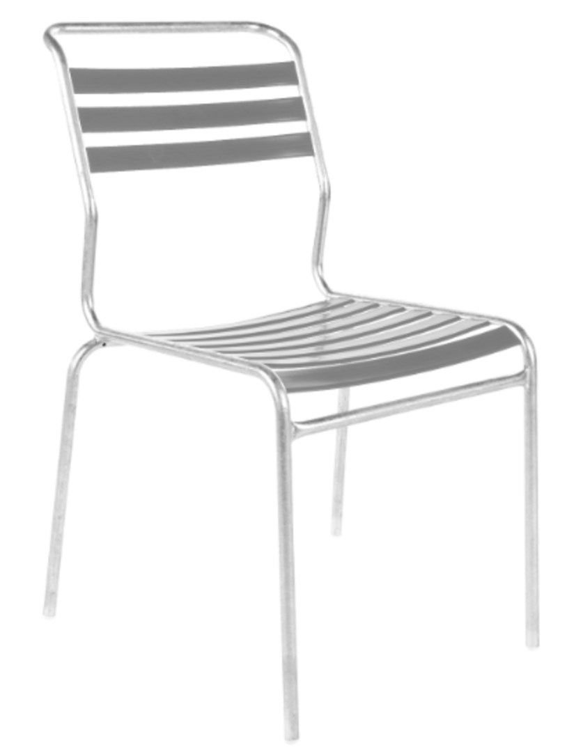 Schaffner Lättlistuhl Säntis ohne Armlehne -  Alusilber