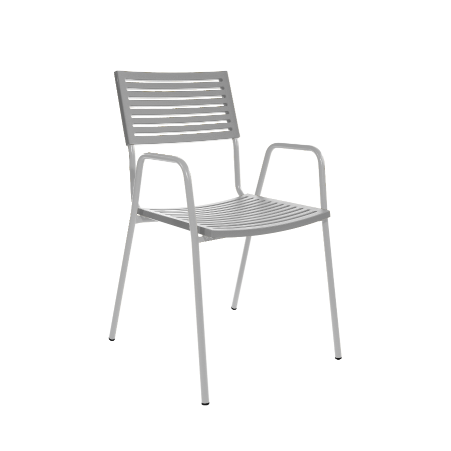 Schaffner Lamello mit Armlehne - ausilver - white