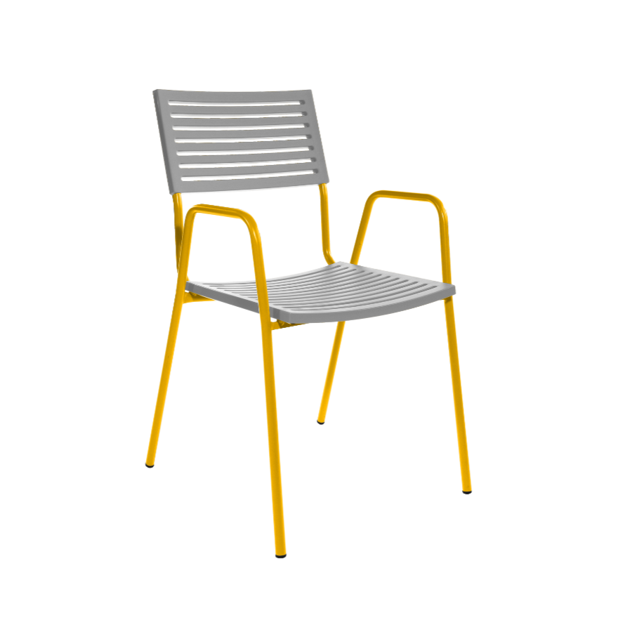 Schaffner Lamello mit Armlehne - ausilver - yellow
