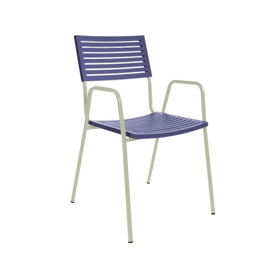 Schaffner Lamello mit Armlehne - blau - pastel green