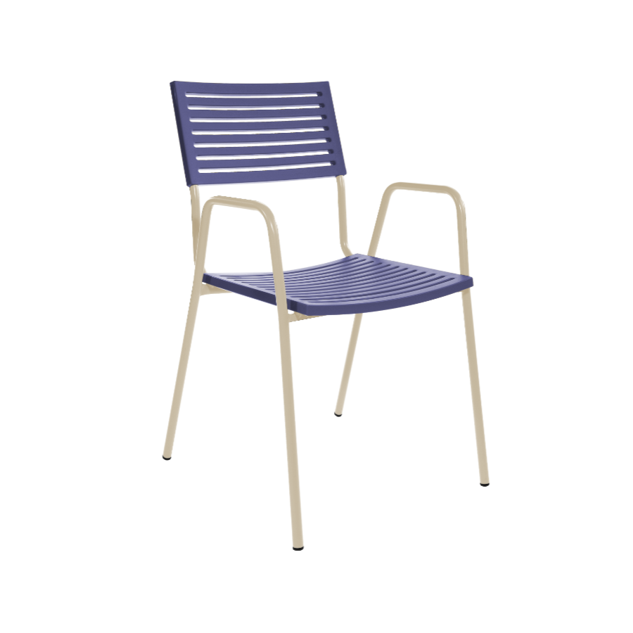 Schaffner Lamello mit Armlehne - blau - pastel sand