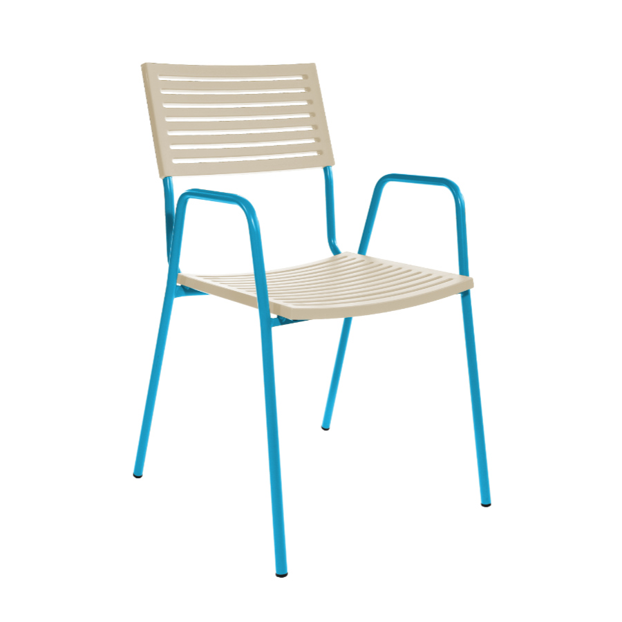Schaffner Lamello mit Armlehne - pastel sand - turkis