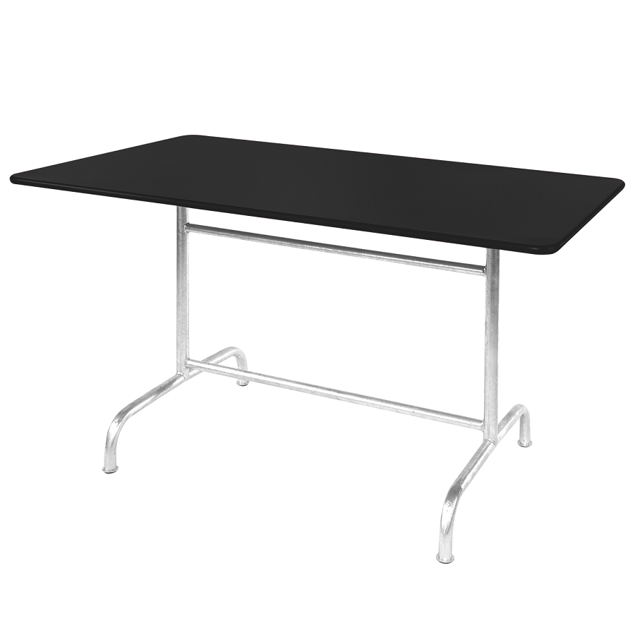 Schaffner Metalltisch Rigi 180x80 - Gestell Feuerverzinkt / Tischplatte Schwarz