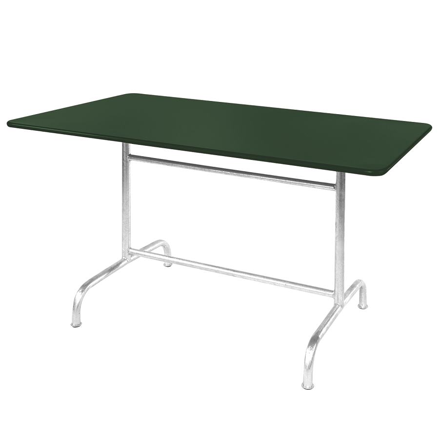 Schaffner Metalltisch Rigi 180x80 - Gestell Feuerverzinkt / Tischplatte Tannengrun