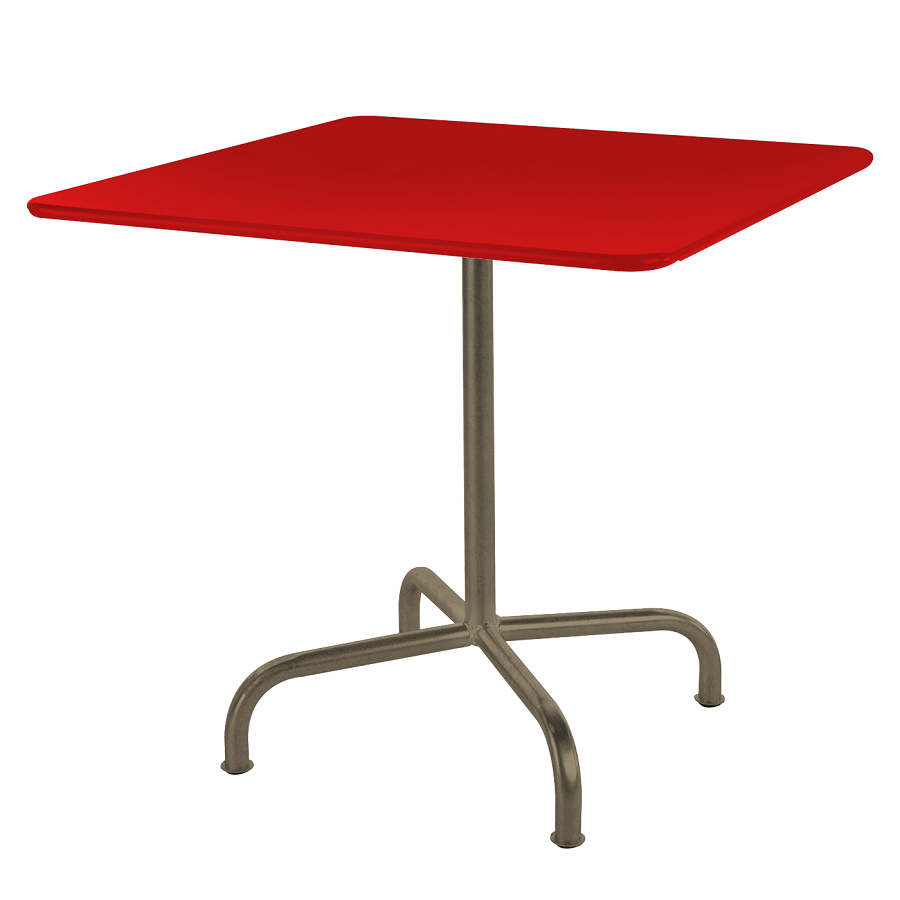 Schaffner Metalltisch Rigi 70x70 - Rot / Champagner