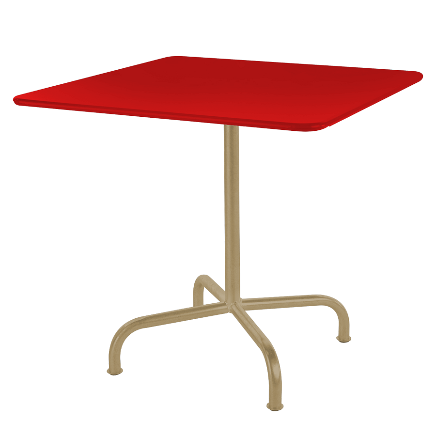 Schaffner Metalltisch Rigi 70x70 - Rot / Pastellbraun