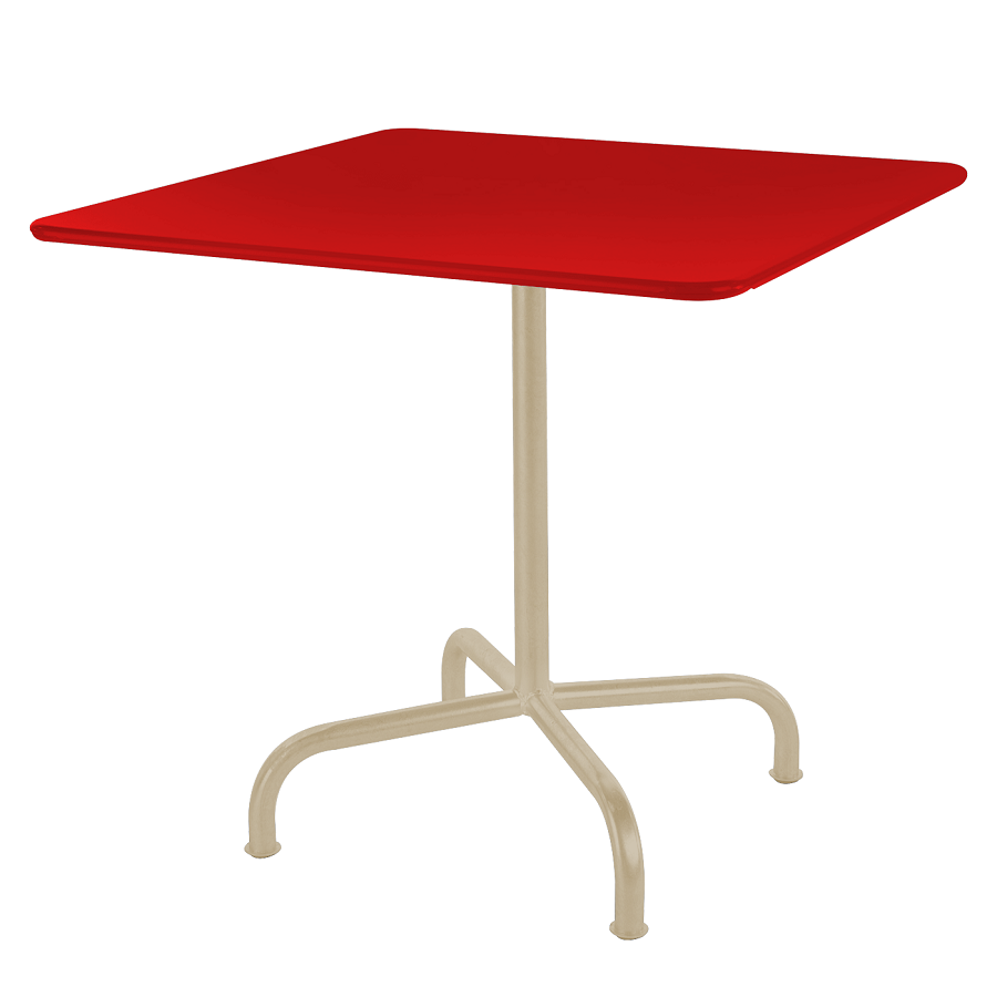 Schaffner Metalltisch Rigi 70x70 - Rot / Pastellsand