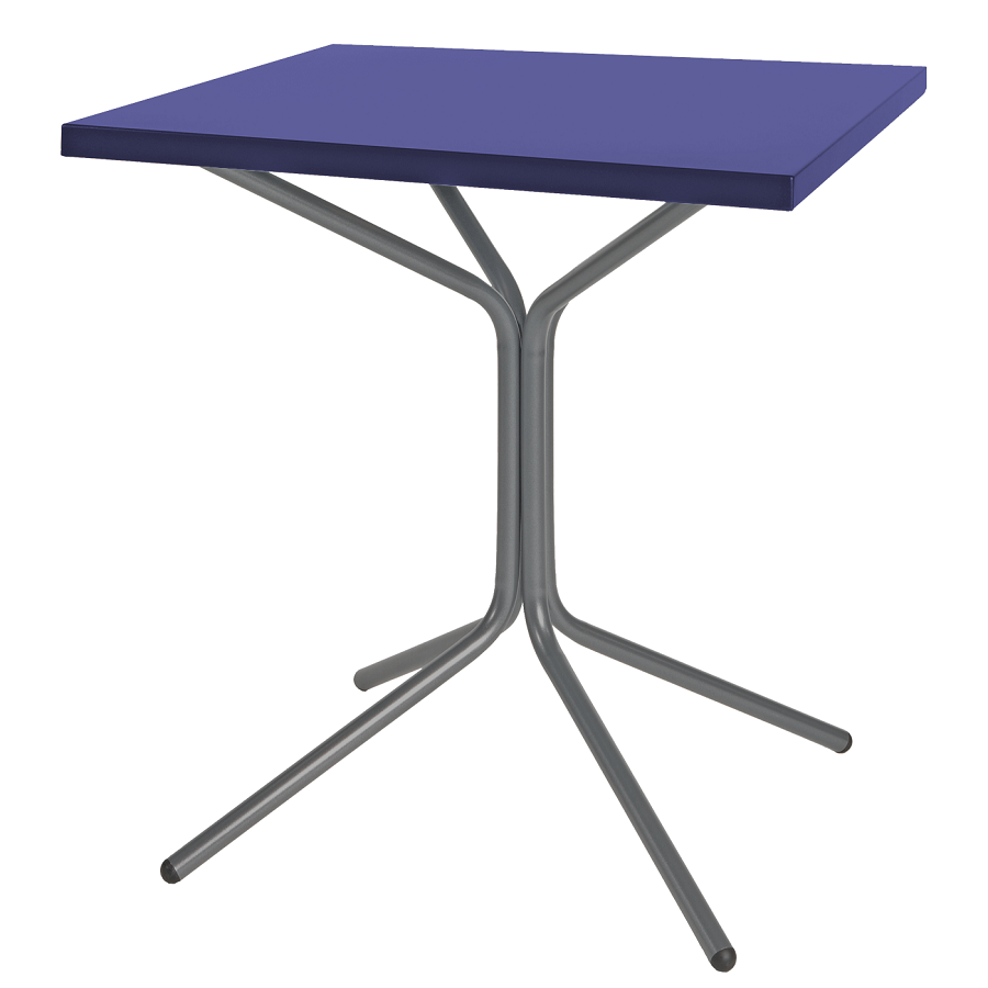 Schaffner Metall-Bistrotisch PIX 70/70 - Gestell Graphit / Tischplatte Blau