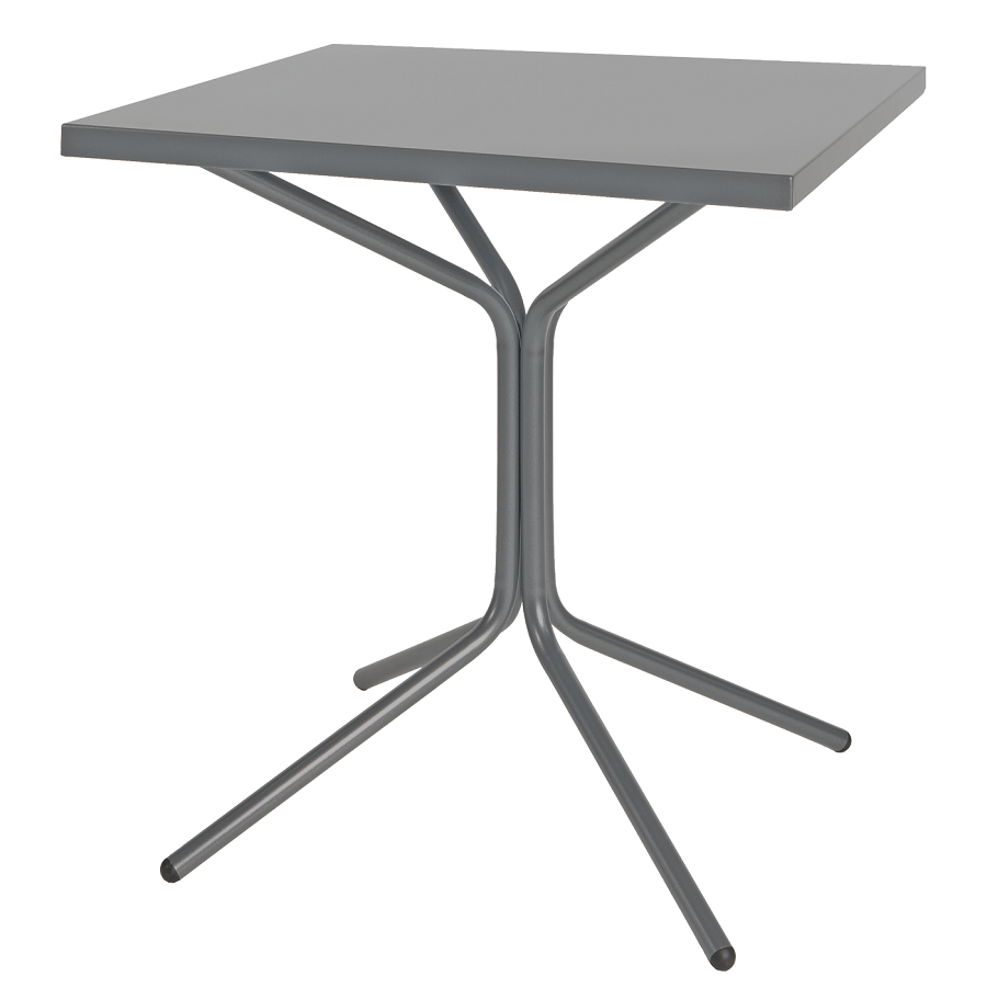 Schaffner Metall-Bistrotisch PIX 70/70 - Gestell Graphit / Tischplatte Alusilber
