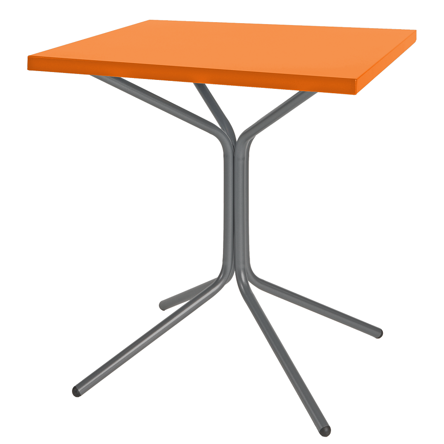 Schaffner Metall-Bistrotisch PIX 70/70 - Gestell Graphit / Tischplatte Orange