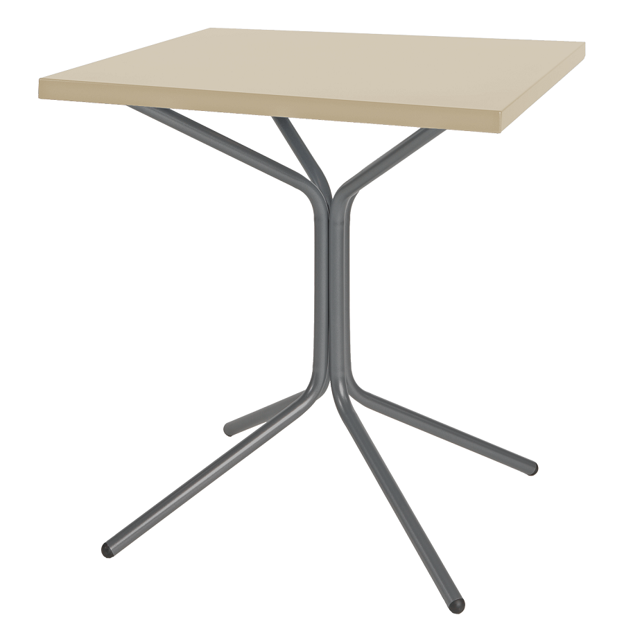 Schaffner Metall-Bistrotisch PIX 70/70 - Gestell Graphit / Tischplatte Pastellsand