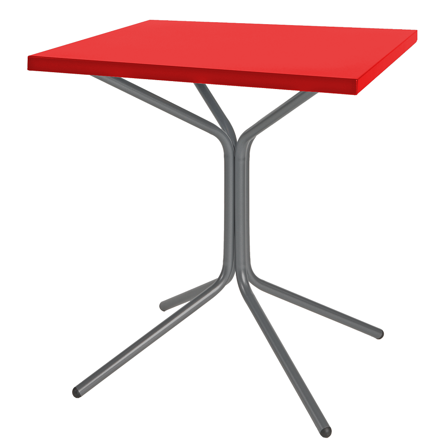 Schaffner Metall-Bistrotisch PIX 70/70 - Gestell Graphit / Tischplatte Rot