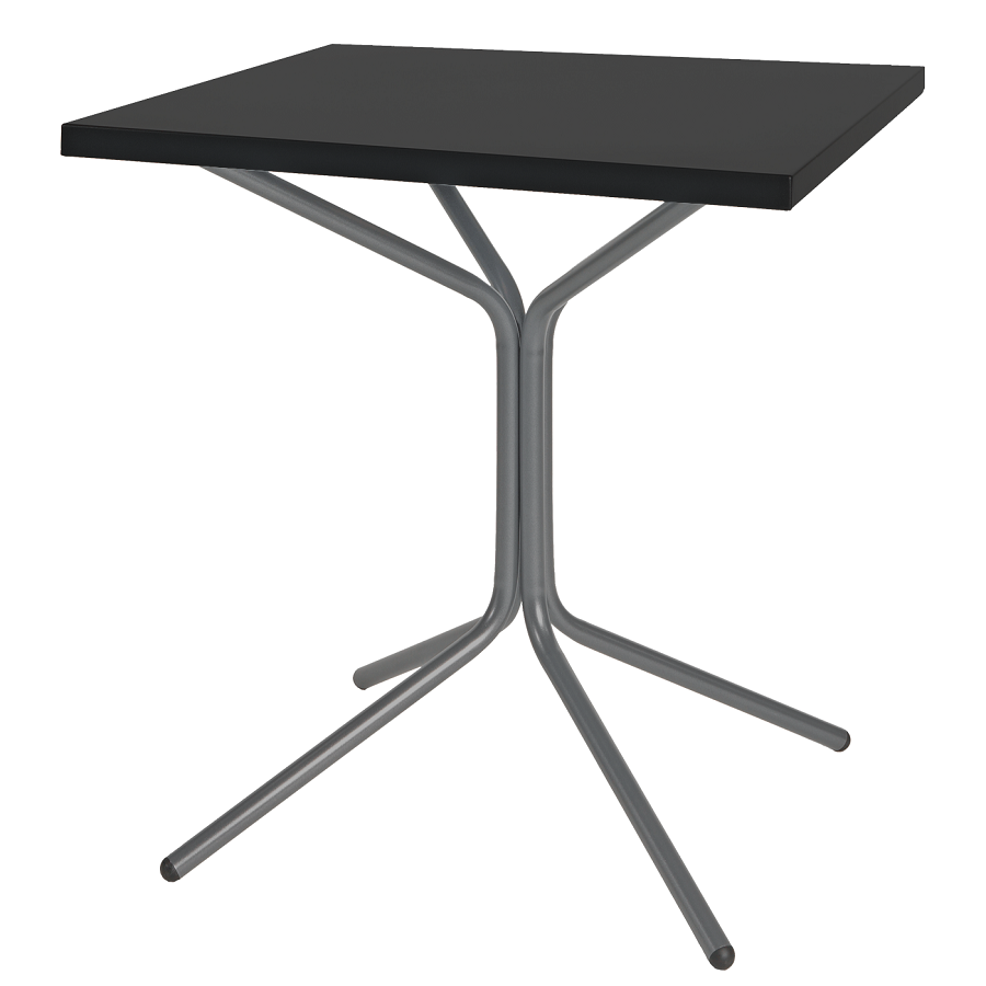 Schaffner Metall-Bistrotisch PIX 70/70 - Gestell Graphit / Tischplatte Schwarz