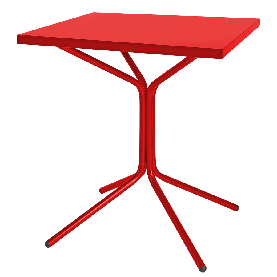 Schaffner Metall-Bistrotisch PIX 70/70 - Tischplatte Rot / Gestell Rot