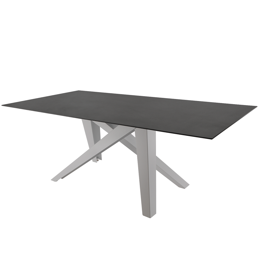 Schaffner Fiberglastisch Mythen 160x90 - Gestell Alusilber / Tischplatte Anthrazit