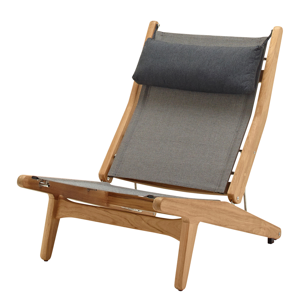GLOSTER Bay Sessel-Buffed Teak | Textilen granite