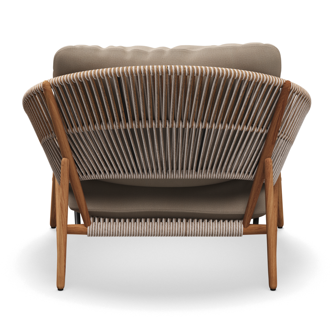 Gloster Bora LOUNGE CHAIR - Loungesessel-Natural Teak / Sorrel Wicker-Blend Sand