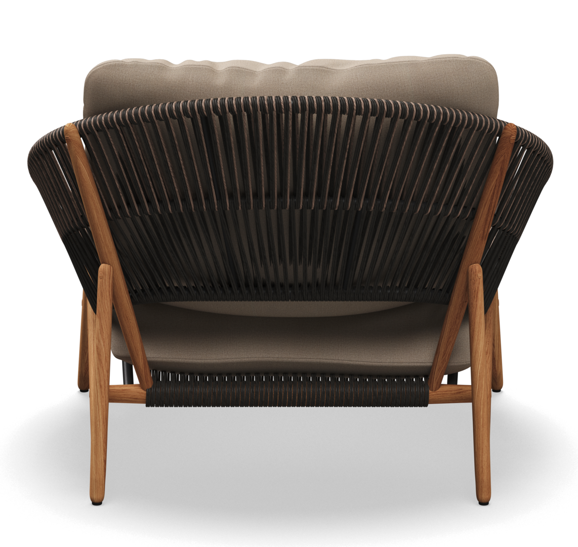 Gloster Bora LOUNGE CHAIR - Loungesessel-Natural Teak / Umber Wicker-Blend Sand