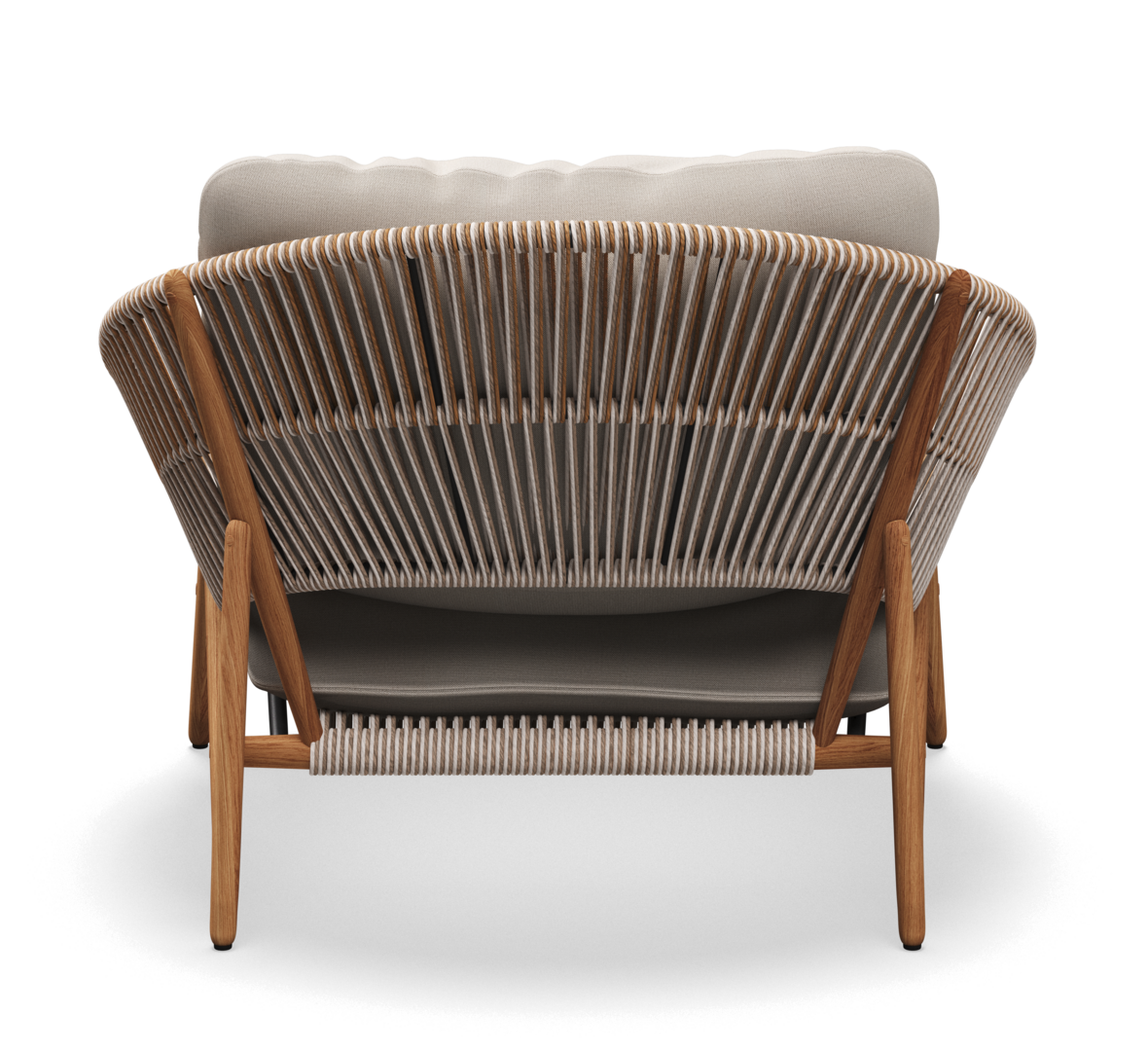 Gloster Bora LOUNGE CHAIR - Loungesessel-Natural Teak / Sorrel Wicker-Blend Linen