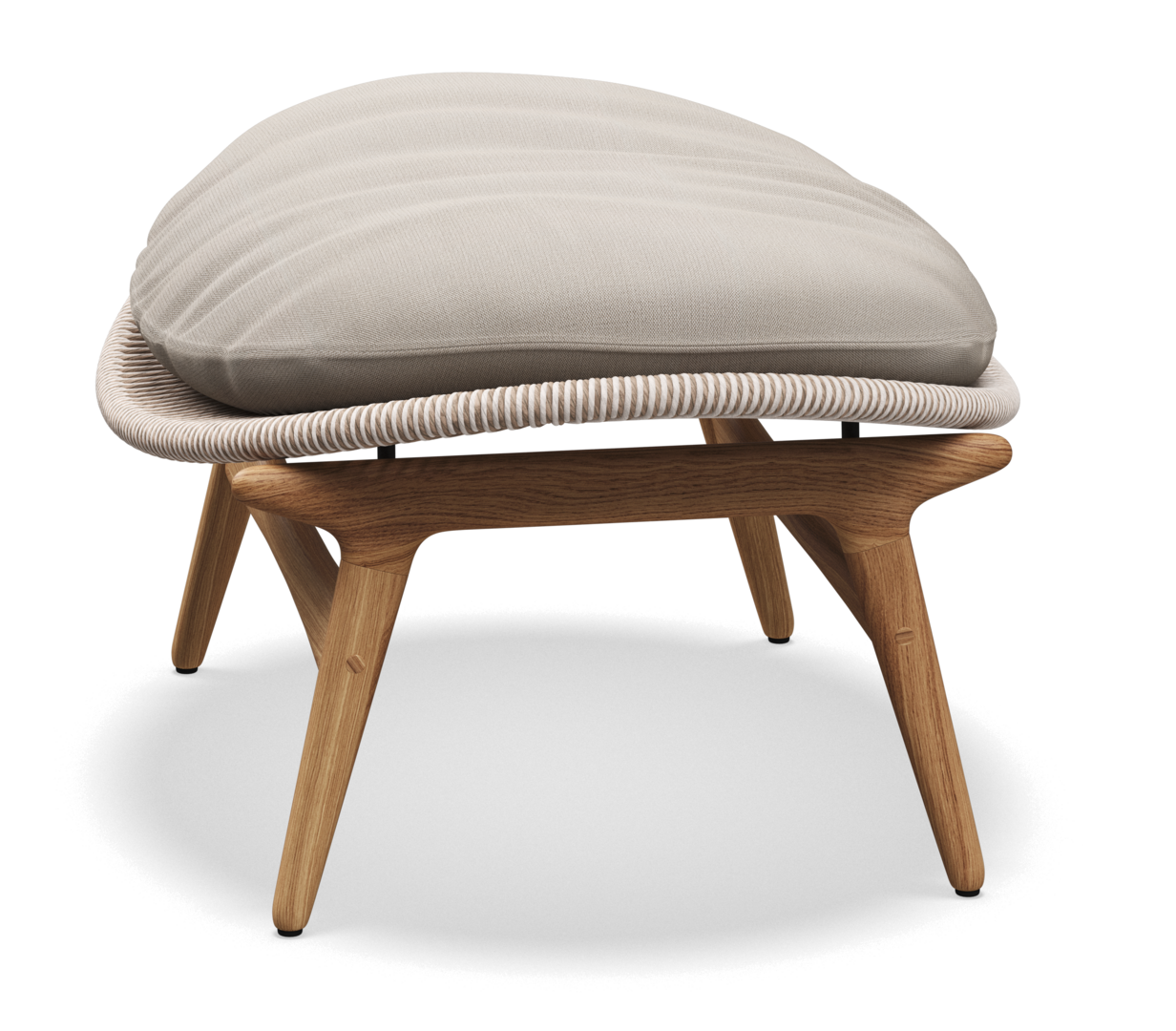 Gloster Bora OTTOMAN - Hocker-Natural Teak / Sorrel Wicker-Blend Linen
