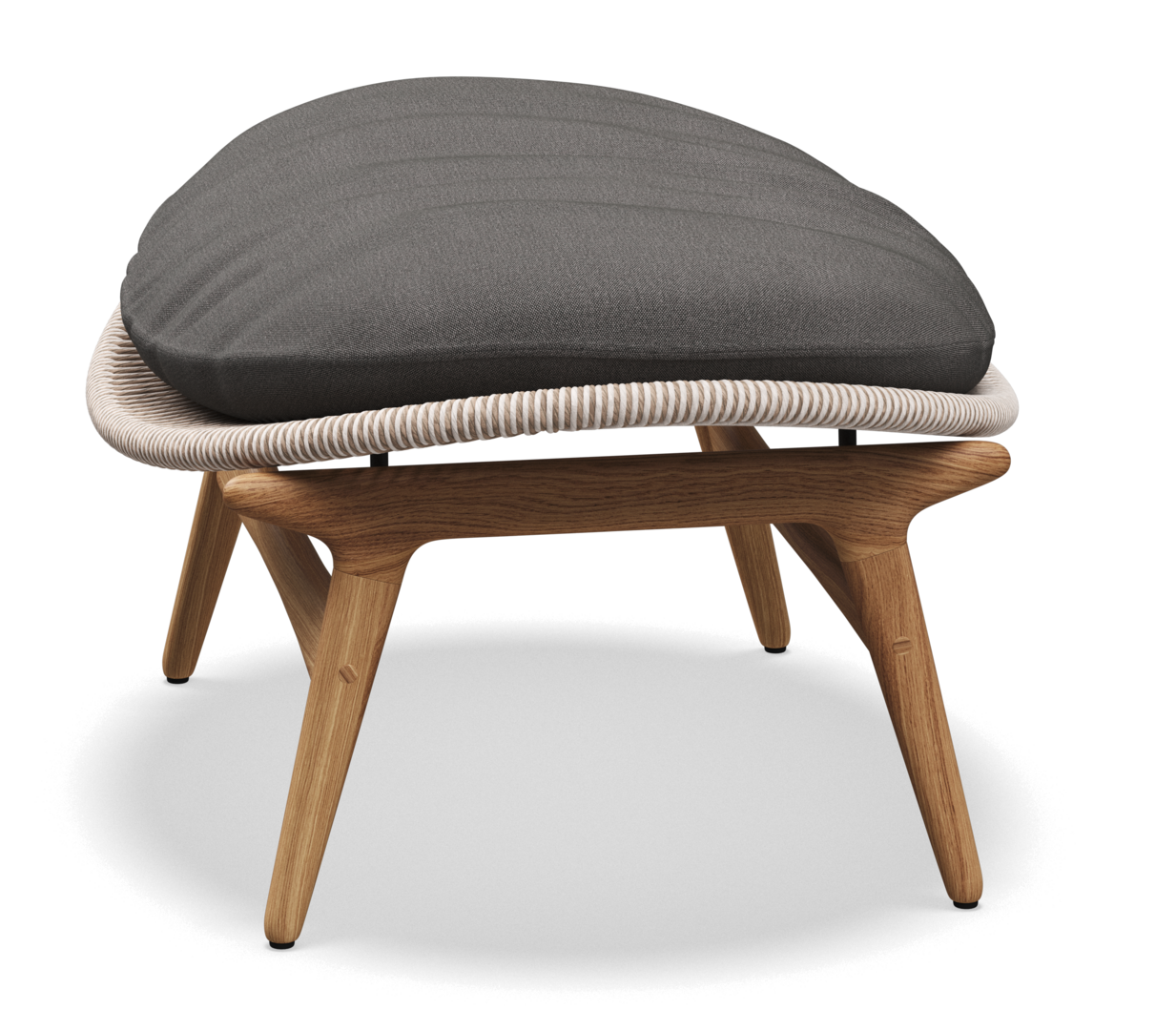 Gloster Bora OTTOMAN - Hocker-Natural Teak / Sorrel Wicker-Blend Coal