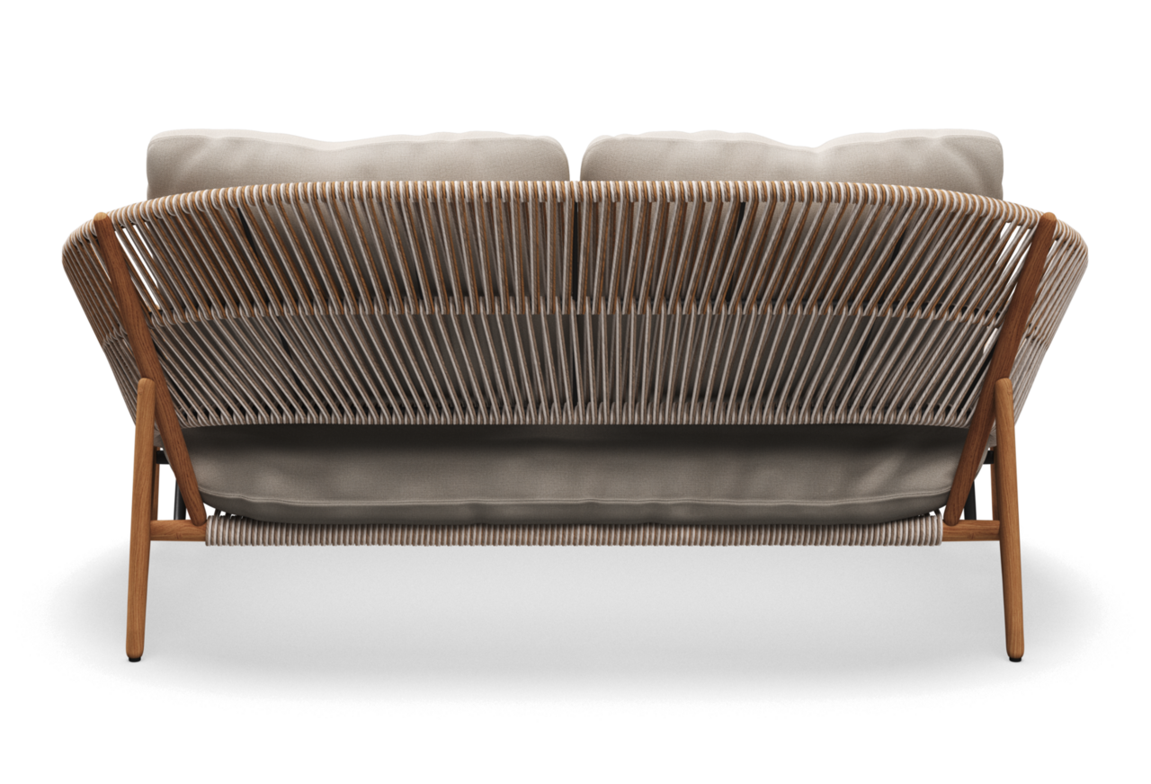 Gloster Bora 2-SEATER SOFA - Sofa 2 Sitzer-Natural Teak / Sorrel Wicker-Blend Linen