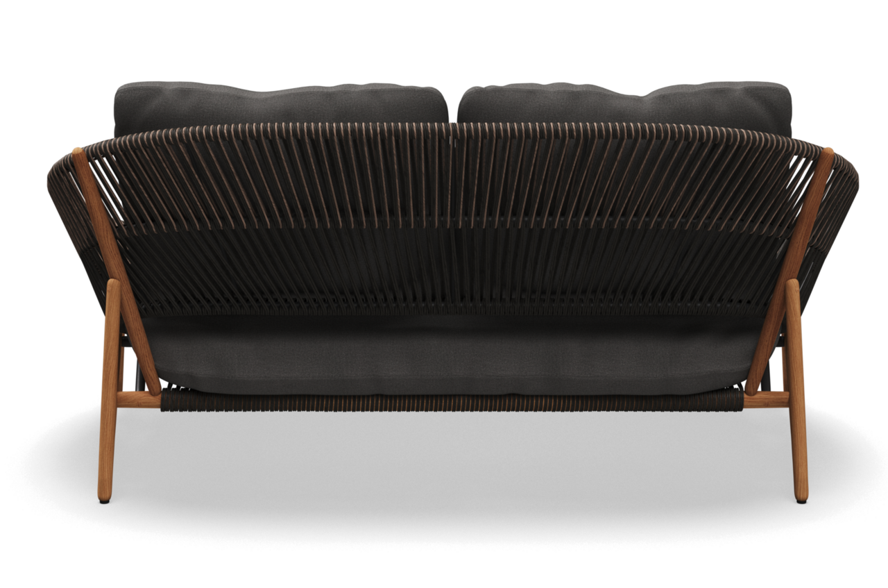 Gloster Bora 2-SEATER SOFA - Sofa 2 Sitzer-Natural Teak / Umber Wicker-Blend Coal