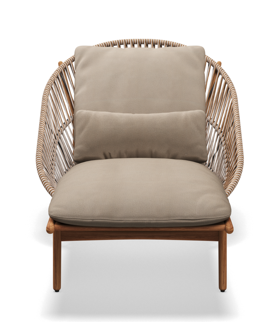 Gloster Bora LOUNGER - Loungeliege-Natural Teak / Sorrel Wicker-Blend Sand