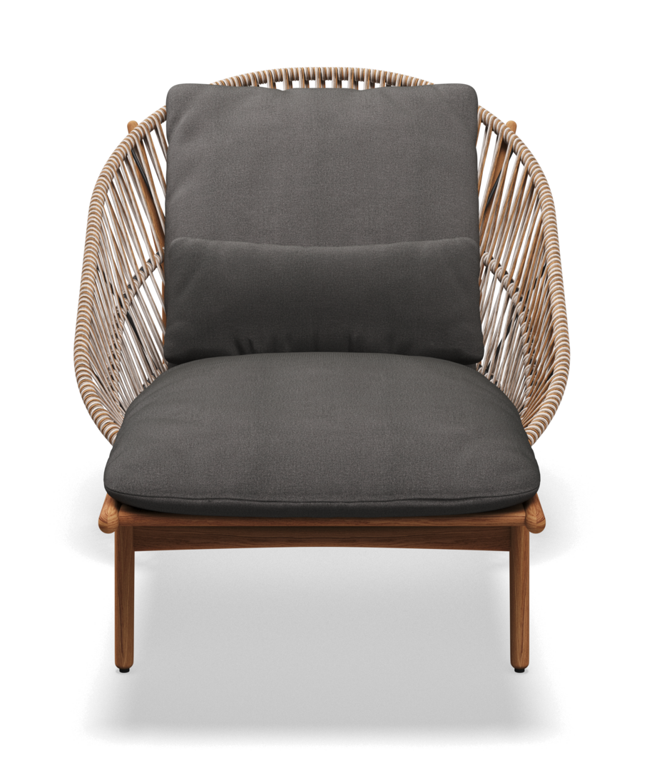 Gloster Bora LOUNGER - Loungeliege-Natural Teak / Sorrel Wicker-Blend Coal