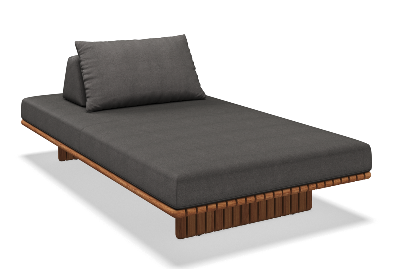 Gloster Deck 223 cm SEATING UNIT - Loungeliege - Blend Coal