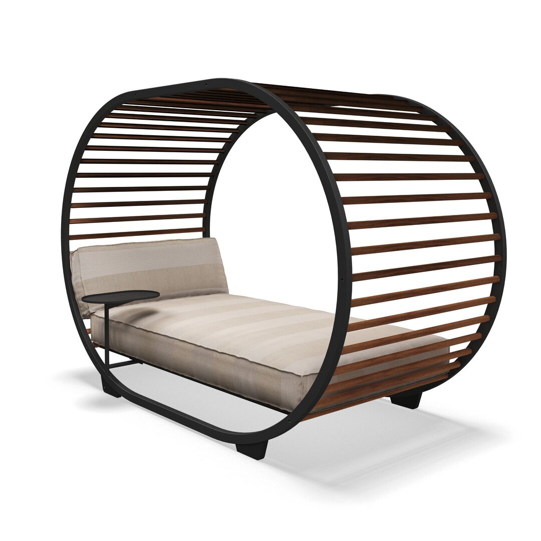 GLOSTER Cradle Day Bed-Alu meteor| Teak | Poolside Linen